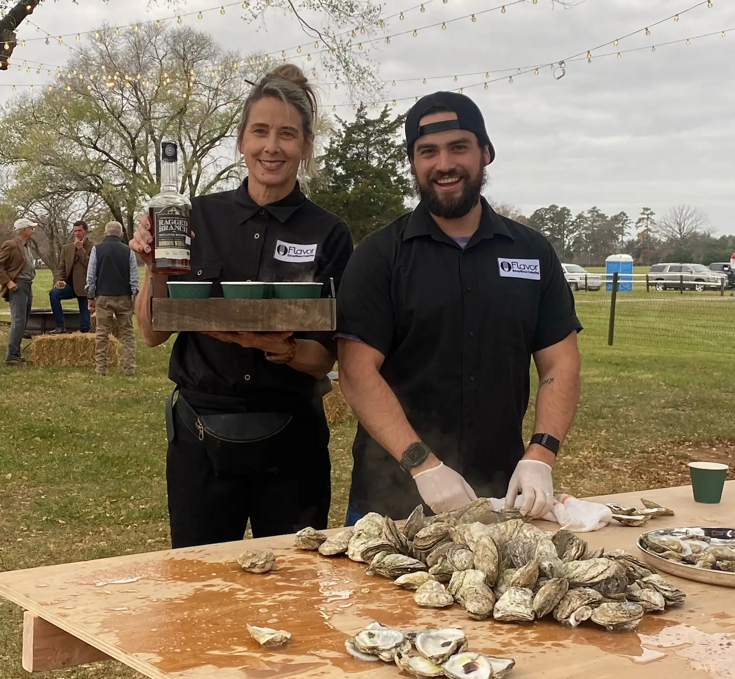 danny and sandy preparing oysters